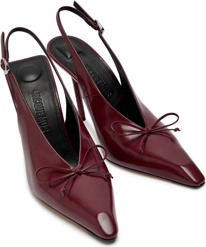 Jacquemus Les High Cubisto 100 Leather Slingback Pumps - Image 3