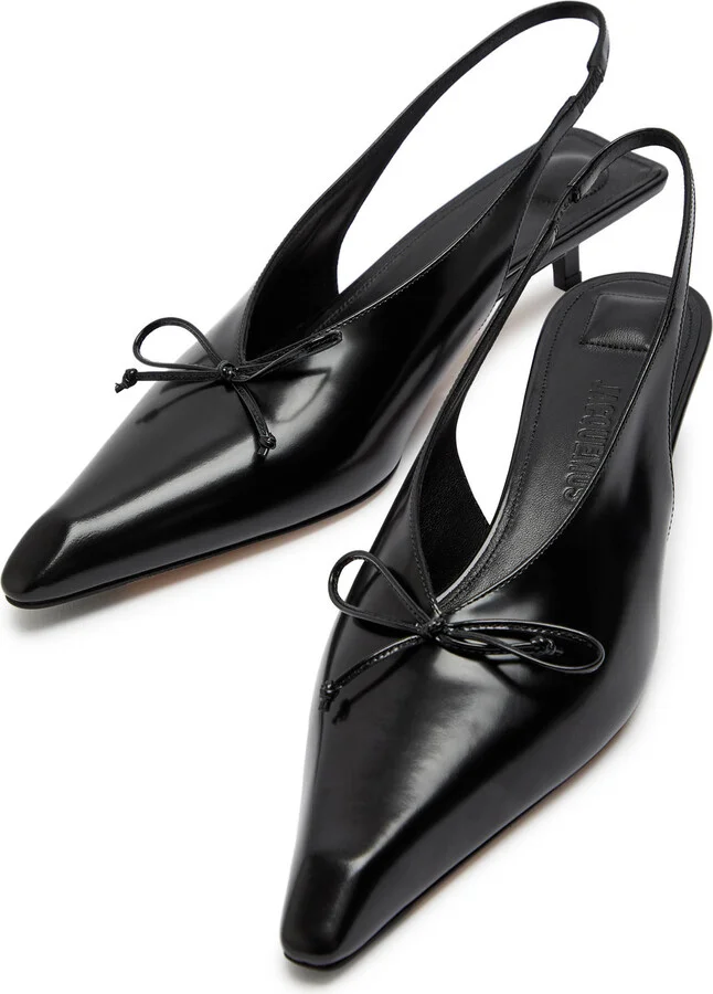 Jacquemus Les Low Cubisto 35 Leather Slingback Pumps - Image 3