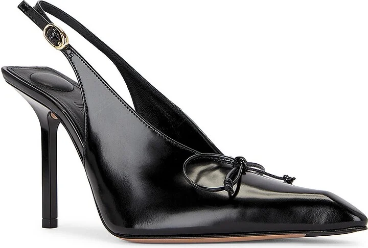JACQUEMUS Les Slingbacks Cubisto H in Black - Image 2
