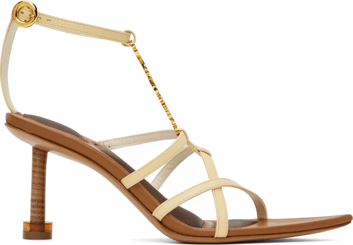 JACQUEMUS Off-White Le Raphia 'Les Sandales Pralu Hautes' Sandals