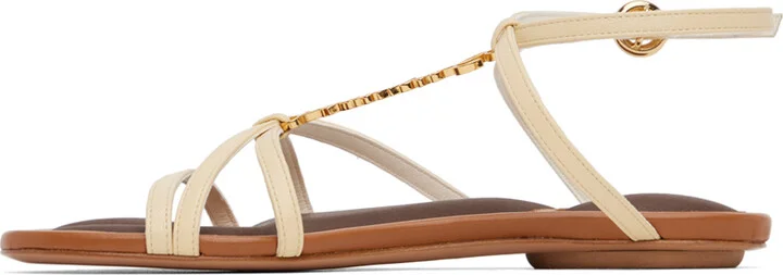 JACQUEMUS Off-White Le Raphia 'Les Sandales Pralu Plates' Sandals - Image 3