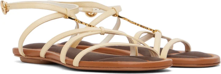 JACQUEMUS Off-White Le Raphia 'Les Sandales Pralu Plates' Sandals - Image 4