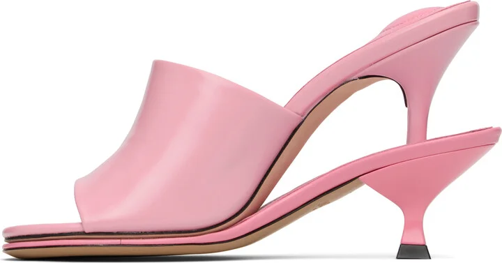 JACQUEMUS Pink 'The double mules' Heeled Sandals - Image 3