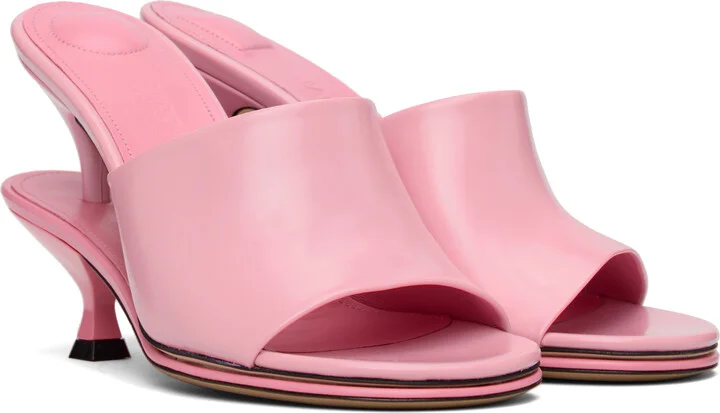 JACQUEMUS Pink 'The double mules' Heeled Sandals - Image 4