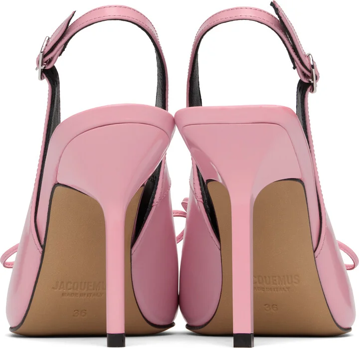 JACQUEMUS Pink 'The high Cubisto slingbacks' Heels - Image 2