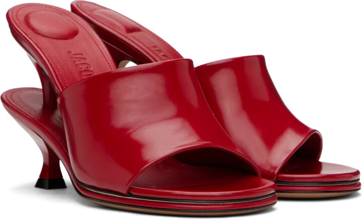 JACQUEMUS Red La Casa 'Les doubles mules' Heeled Sandals - Image 4