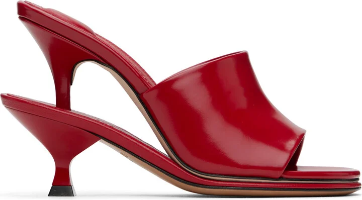 JACQUEMUS Red La Casa 'Les doubles mules' Heeled Sandals