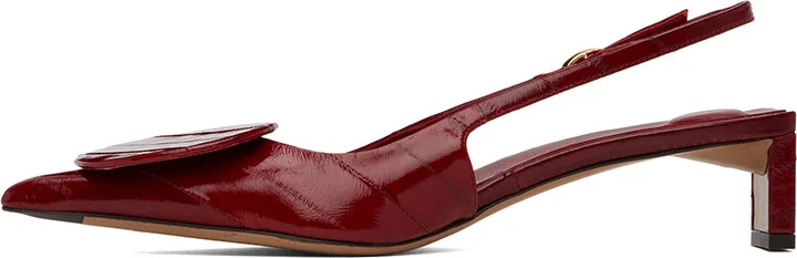 JACQUEMUS Red La Casa 'Les slingbacks Duelo basses' Heels - Image 3