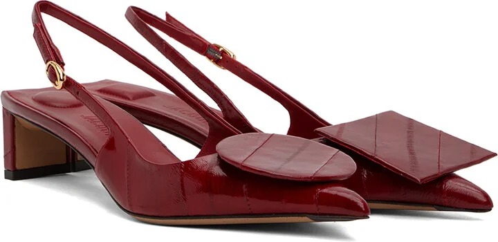 JACQUEMUS Red La Casa 'Les slingbacks Duelo basses' Heels - Image 4