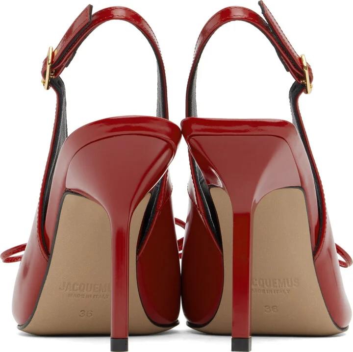 JACQUEMUS Red Les Classiques 'The high Cubisto slingbacks' Heels - Image 2