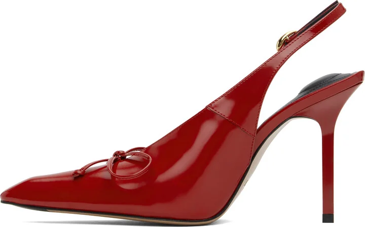 JACQUEMUS Red Les Classiques 'The high Cubisto slingbacks' Heels - Image 3