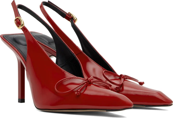 JACQUEMUS Red Les Classiques 'The high Cubisto slingbacks' Heels - Image 4