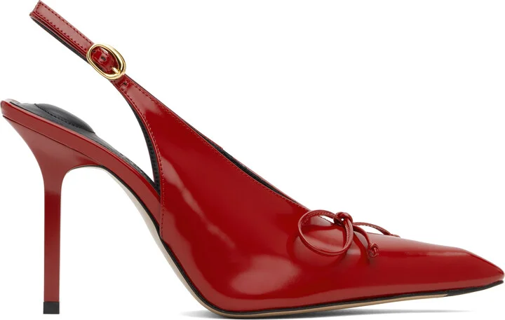 JACQUEMUS Red Les Classiques 'The high Cubisto slingbacks' Heels