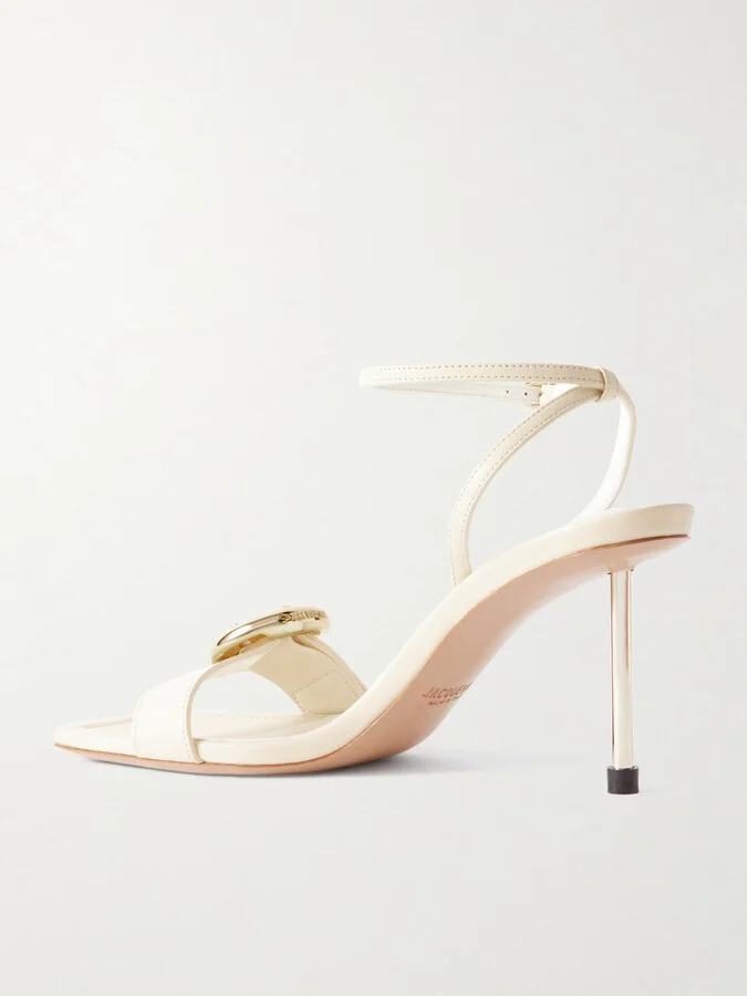 Jacquemus - Regalo Embellished Leather Sandals - Ivory - Image 3
