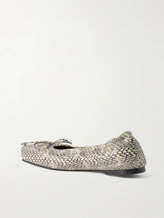 Jacquemus - Snake-effect Leather Ballet Flats - Animal print - Image 3
