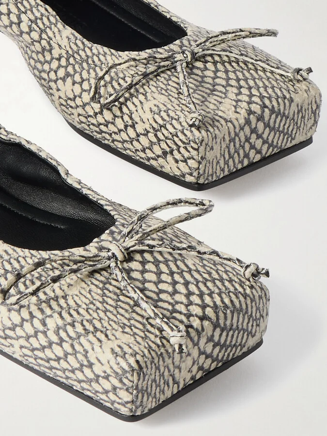 Jacquemus - Snake-effect Leather Ballet Flats - Animal print - Image 4