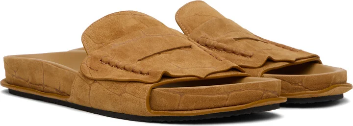 JACQUEMUS Tan Suede Loafer Sandals - Image 4