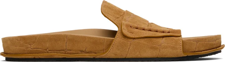 JACQUEMUS Tan Suede Loafer Sandals