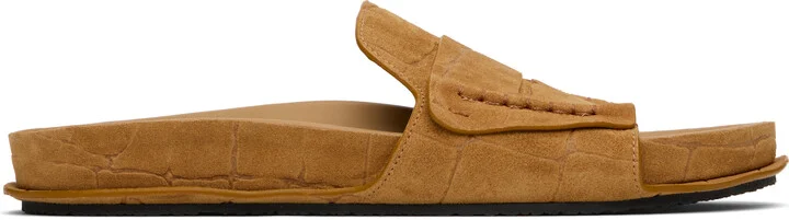 JACQUEMUS Tan Suede Loafer Sandals