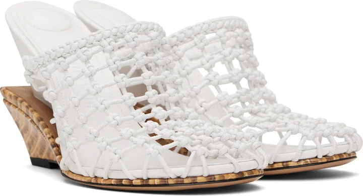 JACQUEMUS White & Beige La Croisière 'The double woven' Mules - Image 4
