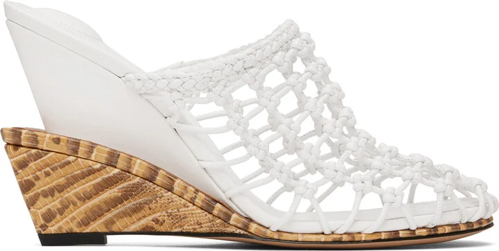 JACQUEMUS White & Beige La Croisière 'The double woven' Mules