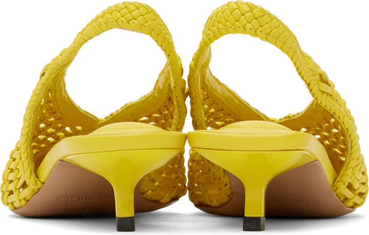 JACQUEMUS Yellow La Croisière 'The low Cubisto Banane' Heels - Image 2