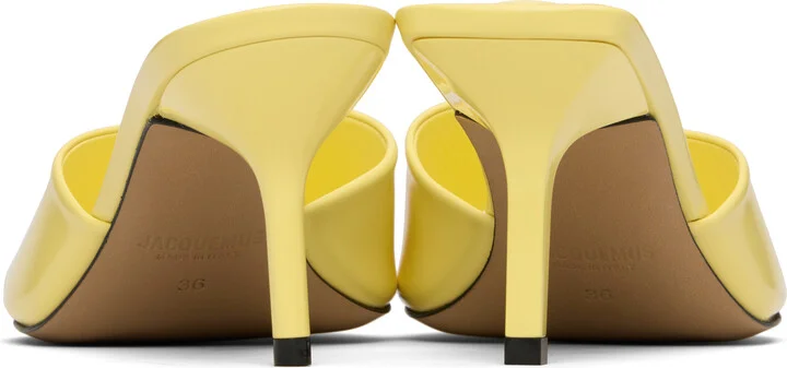 JACQUEMUS Yellow 'The Cubisto' Mules - Image 2
