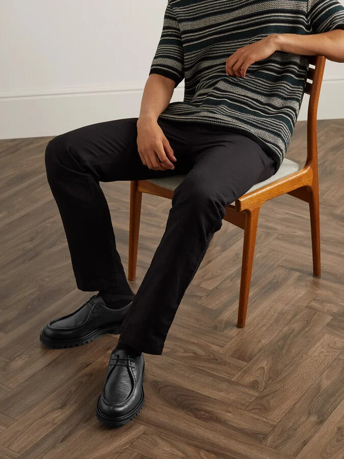 Jacques Pebble-Grain Leather Derby Shoes - Image 2