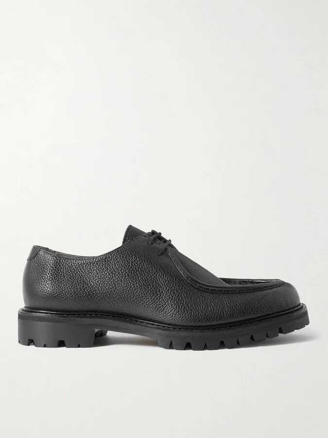 Jacques Pebble-Grain Leather Derby Shoes