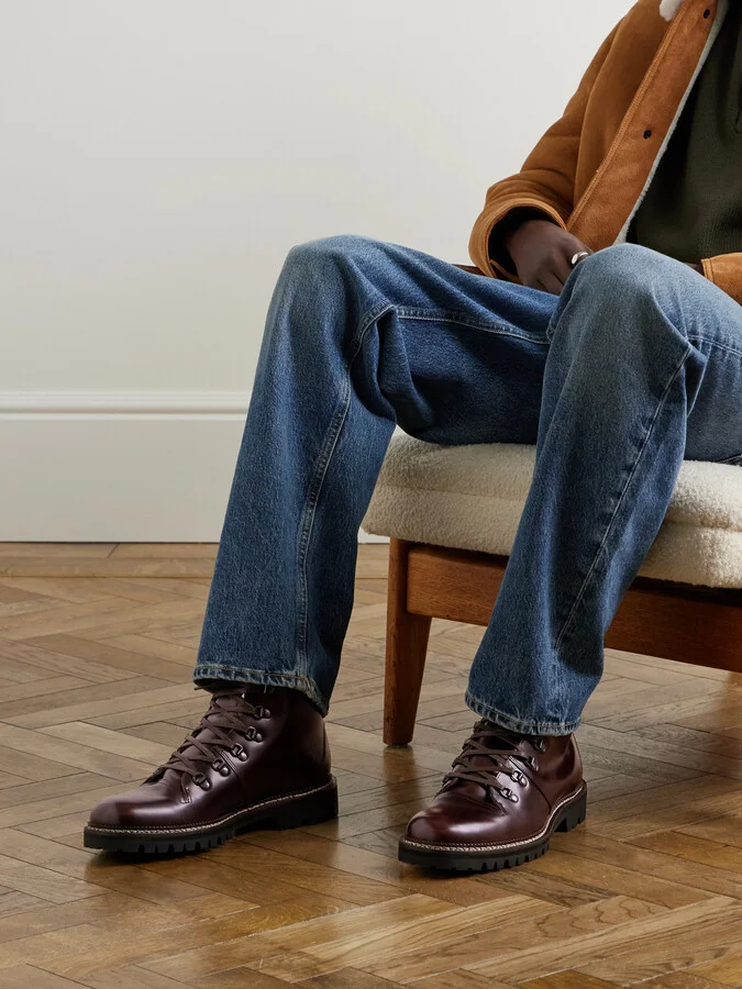 Jacques Suede-Trimmed Glossed-Leather Boots - Image 2
