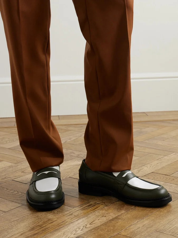Jacques Two-Tone Leather Penny Loafers - Image 2