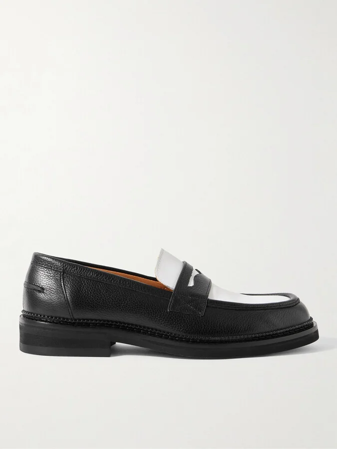 Jacques Two-Tone Leather Penny Loafers