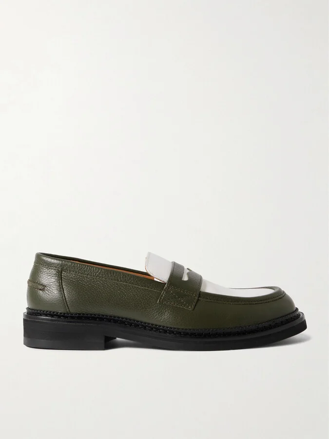 Jacques Two-Tone Leather Penny Loafers