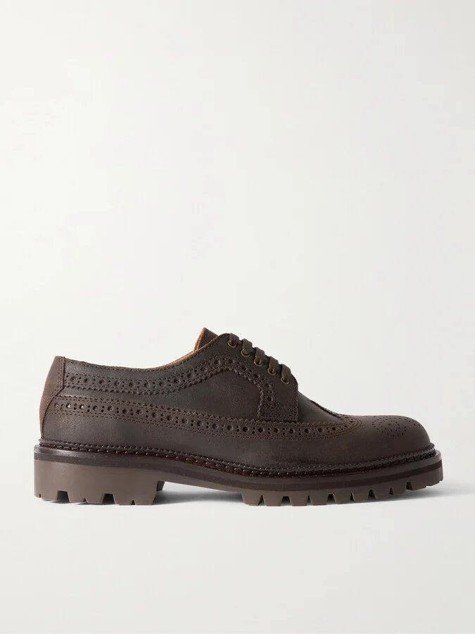 Jacques Waxed-Leather Brogues