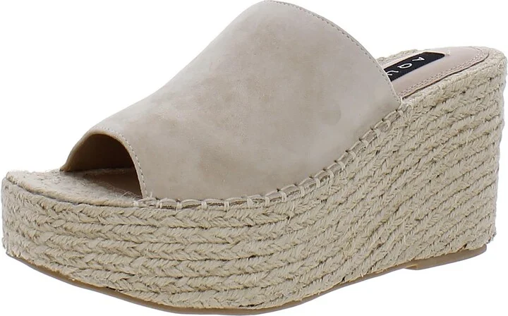 Jacy Womens Leather Slip On Espadrilles