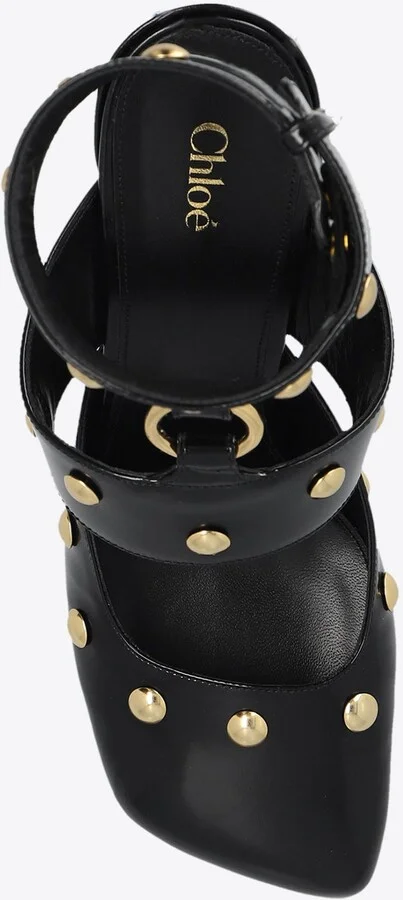 Jade 90 Studded Leather Pumps - Image 3