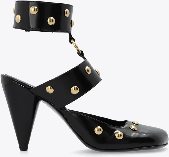 Jade 90 Studded Leather Pumps