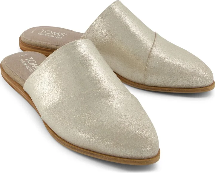 Jade Champagne Metallic Suede Flat - Image 3