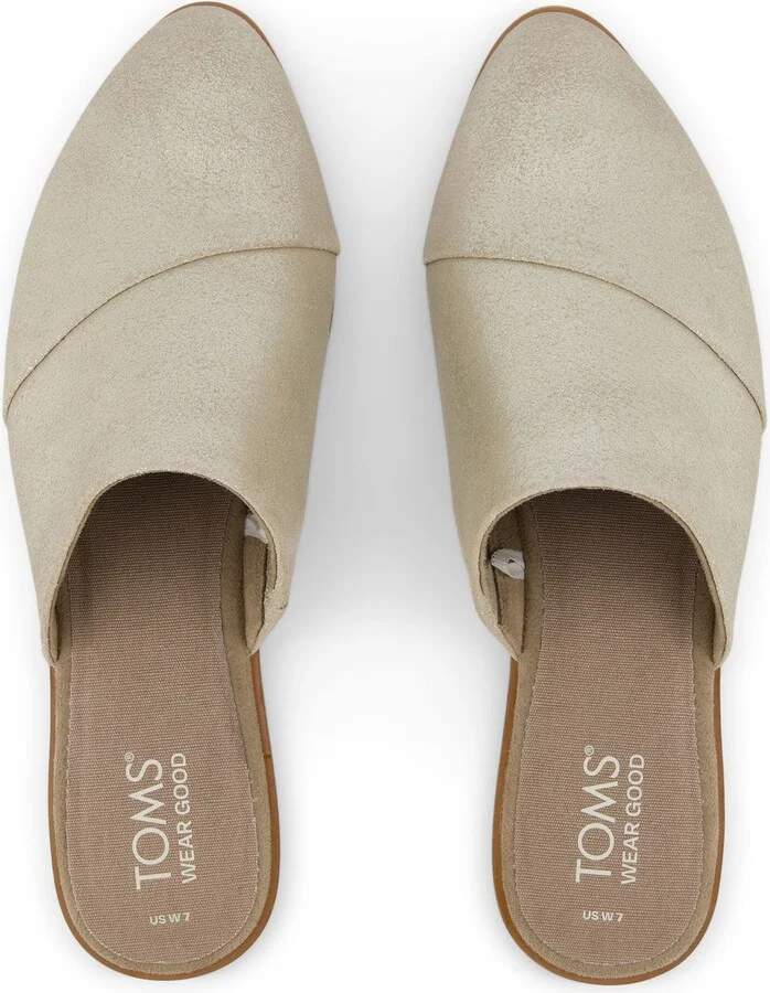 Jade Champagne Metallic Suede Flat - Image 5