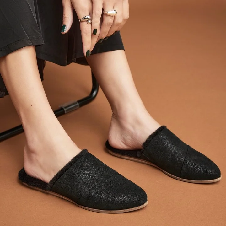 Jade Faux Fur Suede Flat - Image 2