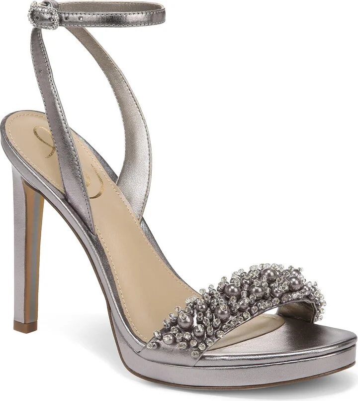 Jade Rhinestone Ankle Strap Sandal