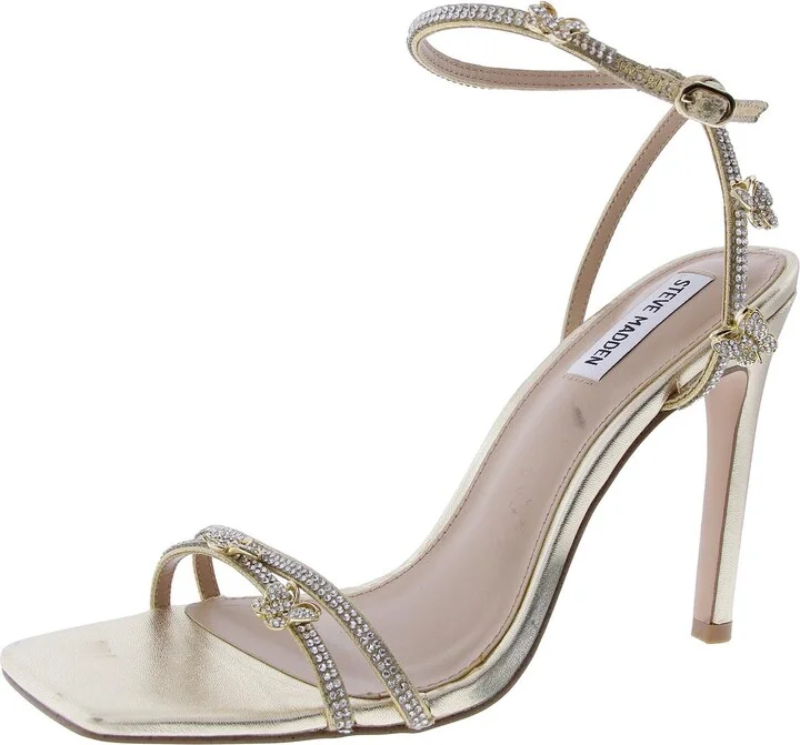 Jade Womens Embellished Faux Leather Heels