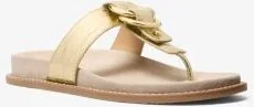 Jaden Crackled Metallic Leather Thong Sandal - Image 2