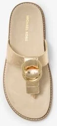 Jaden Crackled Metallic Leather Thong Sandal - Image 4