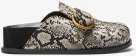 Jaden Snake Embossed Leather Clog - Image 3