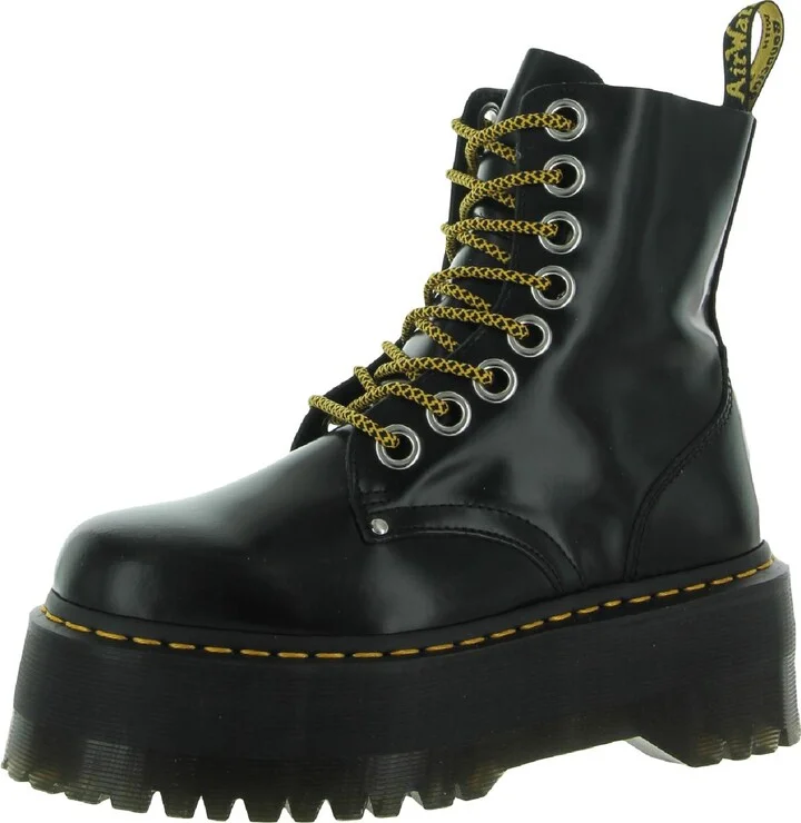 Jadon Max Womens Leather Ankle Combat & Lace-up Boots