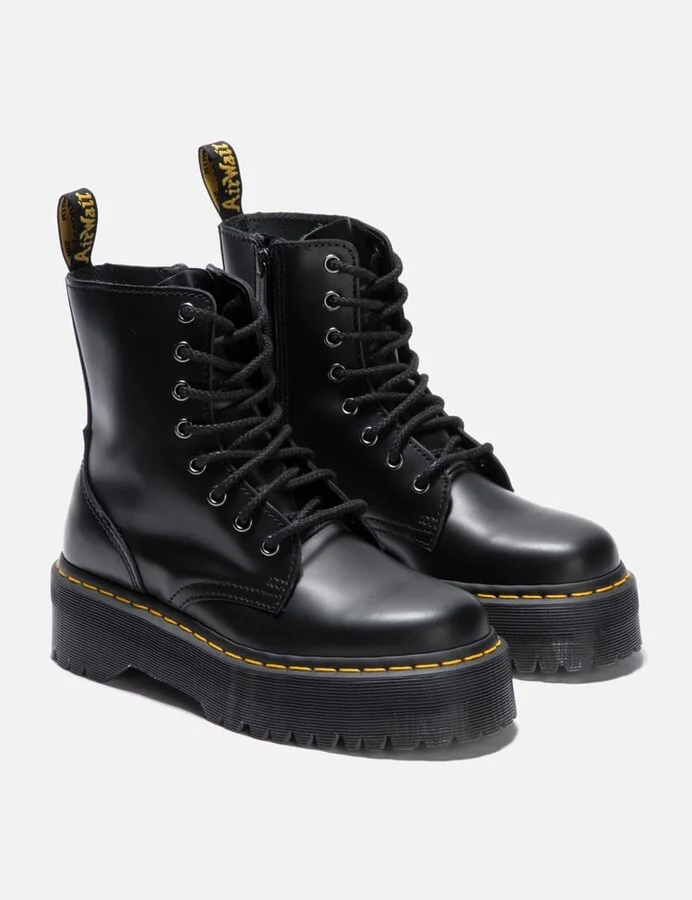 Jadon Polished Smooth Leather Platform Boots - Image 4