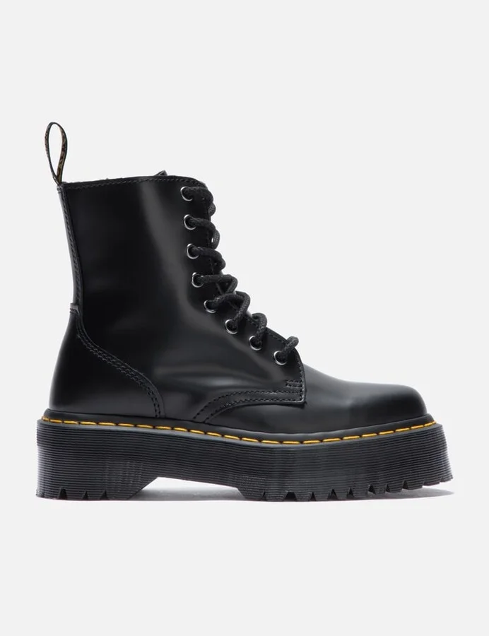 Jadon Polished Smooth Leather Platform Boots