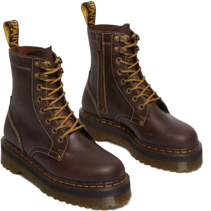 Jadon R31125201 Mens US 11 Dark Brown Leather Platform Boots KHD1576