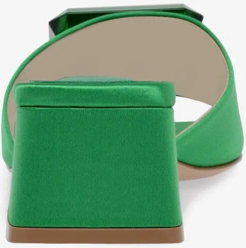 Jaipur 45 Emerald-Cut Gemstone Sandals in Satin - Image 2